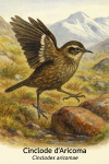 Cinclode dAricoma (Cinclodes aricomae) en action dans son habitat naturel, format 1025x1536, avec les noms franais et scientifique visibles
