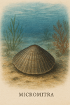 Draw a Micromitra in its natural habitat, including its scientific name.