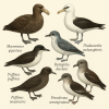 dessine moi 6 procellariiformes (oiseaux) d