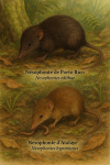 Dessine un Nesophontes edithae (Nésophonte de Porto Rico) et un Nesophontes hypomicrus (Nésophonte d’Atalaye) en action dans leur milieu naturel. L'image doit être au format 1025x1536 et inclure leurs noms en français et en latin.