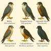 dessine moi 6 falconins (oiseaux) d