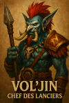 Draw Vol'jin in 1025x1536 resolution with his name and title in French during the Vanilla era