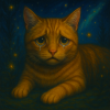 dessiner un chat avec juste les yeux larmoyants et le visage triste