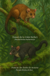 Illustration d'un Pseudochirulus herbertensis (Possum de la rivière Herbert) et d'un Pseudochirulus forbesi (Possum des forêts de mousse) en action dans leur habitat naturel, avec leurs noms français et scientifiques visibles. Format 1025x1536.