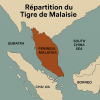 dessine moi la repartiton geographqiue du tigre d