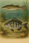 Draw a Capromime abrégé (Capromimus abbreviatus) and a Cyttus de Travers (Cyttus traversi) in action in their natural habitat, including their French and scientific names.