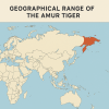 dessine moi la repartiton geographqiue du tigre de siberie sur une carte