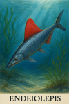 Draw an Endeiolepis in action in its natural habitat, including its scientific name.