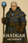Khadgar en 1025x1536 avec son nom et son titre en français à l'époque de TWW