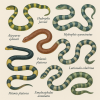 dessine moi 6 serpents marins d