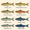 dessine moi 6 Cyclosquamates (poissons) d