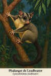 Phalanger de Leadbeater (Gymnobelideus leadbeateri) en action dans leur milieu naturel, avec leurs noms Français et scientifique visibles, format 1025x1536
